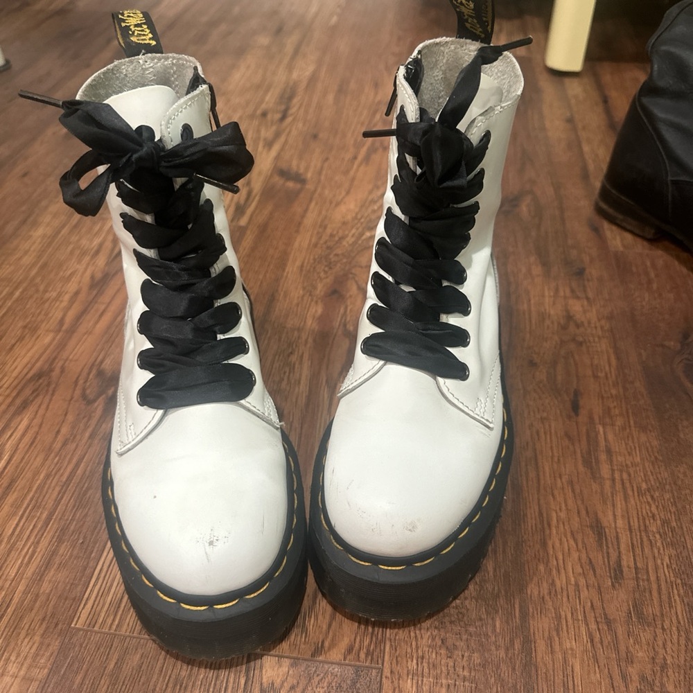 White platform Jadon doc marten boots